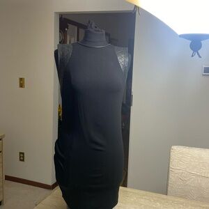 IRO 💯 % Leather Trim mini dress,polyester stretchy fabric, Excellent Condition.